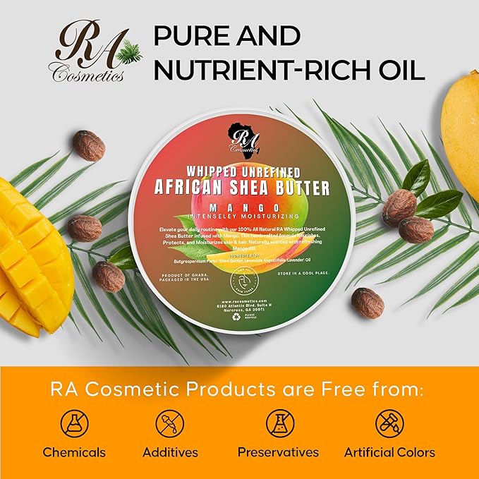 RA COSMETICS Whipped Shea Butter with Mango Extract, 12oz