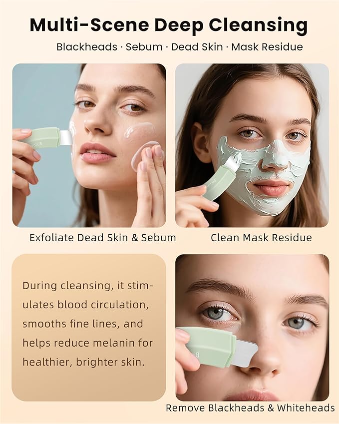 Boloye Blackhead Remover Tool – Dual-Head Face Scraper & Pore Cleaner for Deep Facial Cleansing, Nose Scraper for Nose & T-Zone, Skin Care Tool for Men and Women