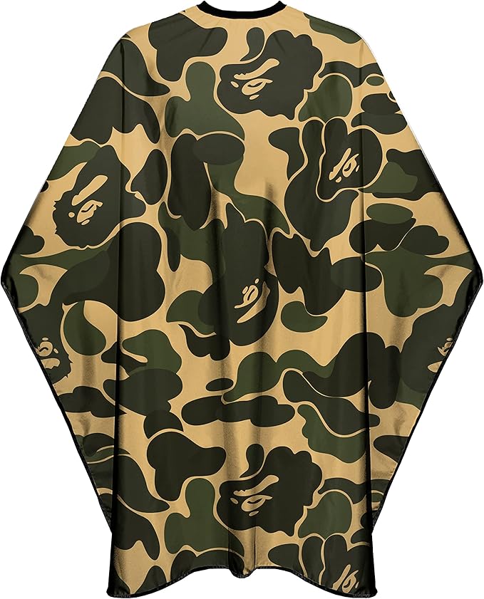 Barbohoo Barber Cape for Men Professional Hair Cutting Salon Cape with Snap Closures Waterproof Large Hairdressing Styling Cape Gown for Barber- 63”× 56” (New Camouflage A)