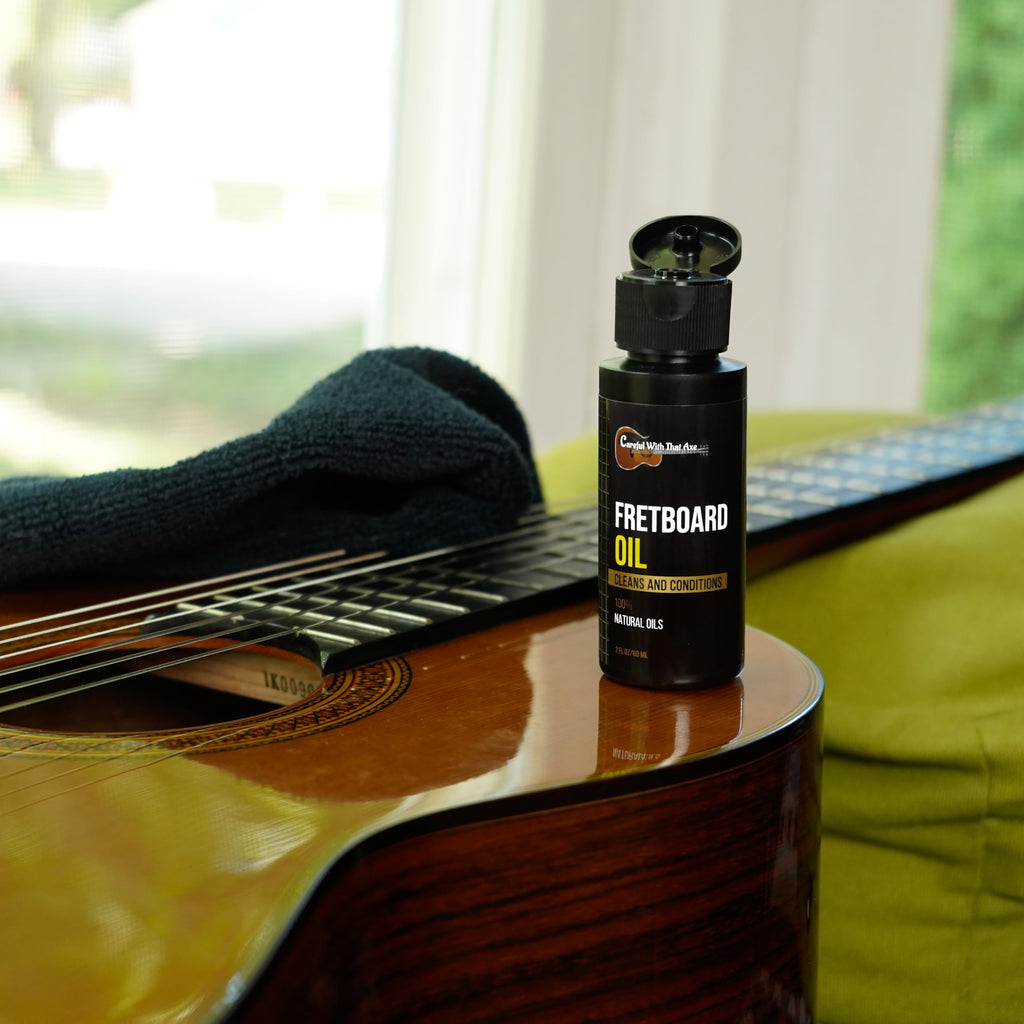 Guitar Cleaner Polish, String Cleaner, Winder and Fretboard Oil Care Kit | MADE IN USA | Guitar Oil and Cleaner for Body, Strings and Fretboard Fingerboard - Cleans, Polishes, and Protects