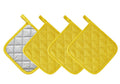 Kitchen Pot Holders Set Heat Resistant Pure Cotton Potholders Kit Trivets Large Coasters Hot Pads Terry Pot Holders for Everyday Cooking and Baking by 7 x 7 Inch (Yellow)