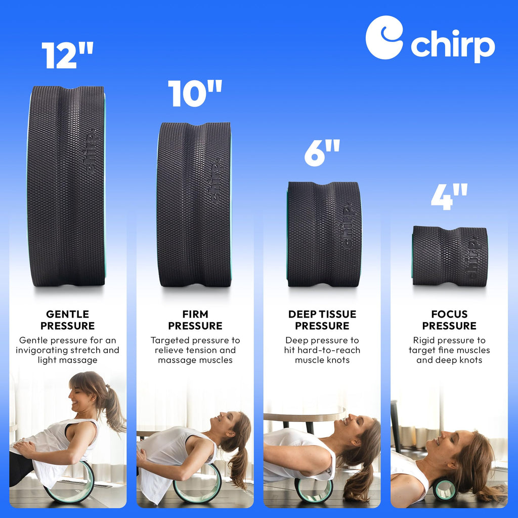 Chirp Wheel+ Foam Roller 4-Pack, Back & Neck Pain Relief, Mint