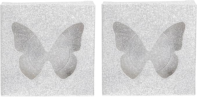 ARTIBETTER 30pcs Colorful Square False Eyelashes Packaging Box with Lash Tray Silver Base Eyelash Storage Case for Makeup Organizer