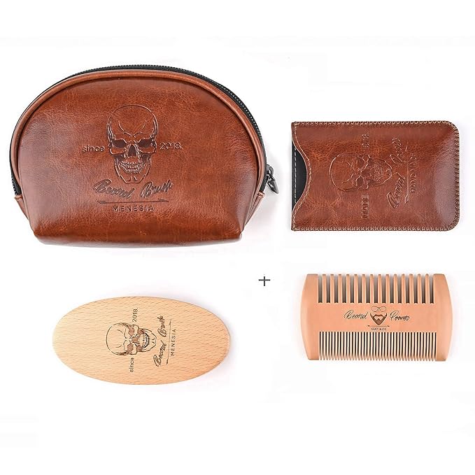 Menesia Beard Brush and Comb set for Men