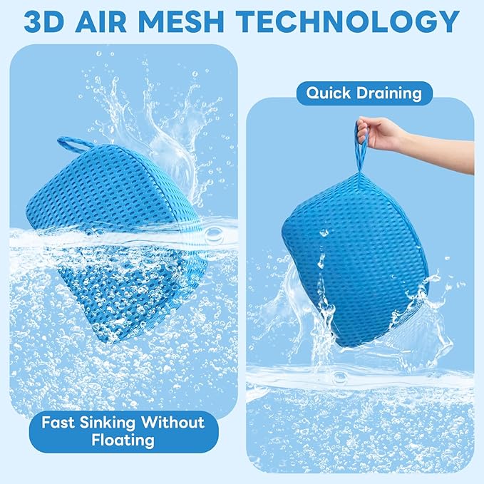 Luxury Extra Thick Weighted Hot Tub Booster Seat for Adults, Premium 3D Air Mesh Spa Cushion, Non-Slip Micro Dot Base, Quick-Dry Heavy-Duty Spa Seat Riser for Indoor & Outdoor Use