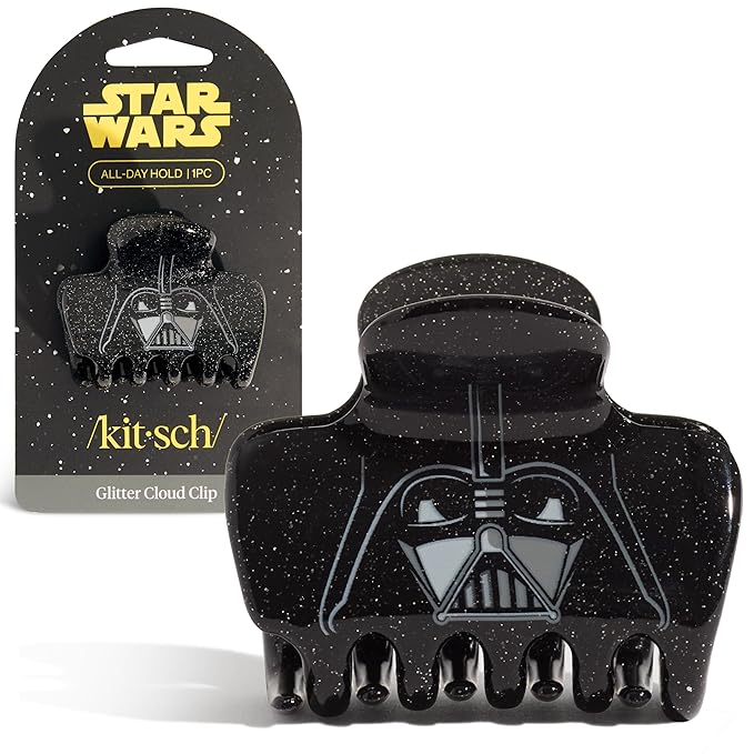 Kitsch x Star Wars Darth Vader Glitter Medium Hair Clip for Women – Dark Side Galaxy-Inspired Claw Clip | Recycled Plastic, Strong Secure Grip, Hair Accessories for Girls
