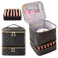 AGX Bravo Nail Polish Organizers and Storage Holds 30 Bottles & Nail Lamp Gel Nail Polish Storage Organizers for Nail Tech Carrying Case Manicure Kit Supplies Bag, Checkerboard Black (BAG ONLY)