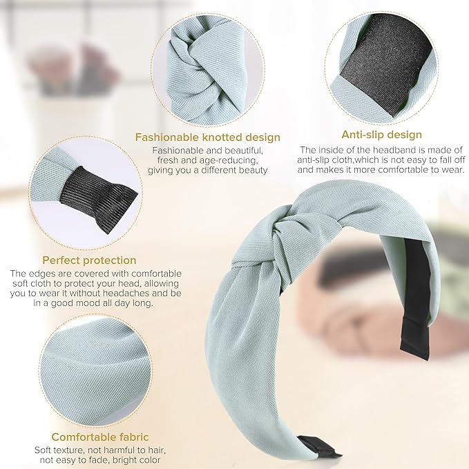 Headbands for Women Girls - 6PCS Stylish Top Knotted Headbands - Knotted Headband for Women - Head Bands Wide Hairband Hair Accessories