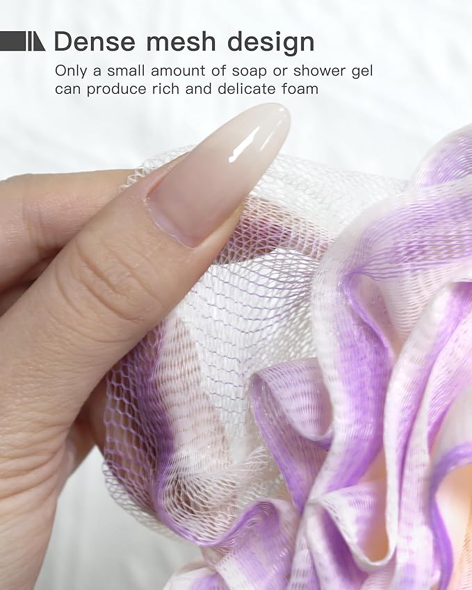 Loofah Sponge 70g, Large Exfoliating Bath Sponge, 4 Pack