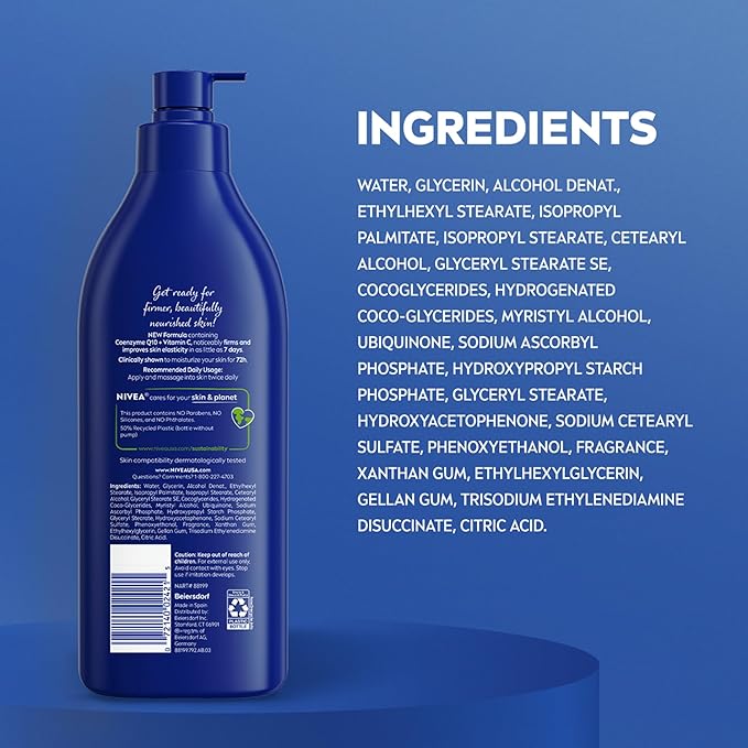 NIVEA Nourishing Hydration Skin Firming Body Lotion, 16.9 FL OZ