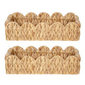 Kriitools Wicker Bathroom Basket 2PK Organizer w/Scalloped for Toilet Paper