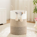 Artfeel Laundry Basket,Woven Cotton Rope Laundry Hamper,100L for Decorative Storage of Dirty Clothes,Toys and Blankets in Bathroom,Bedroom and Living Room