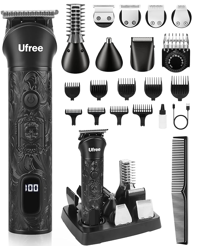 Ufree 7-in-1 Beard Trimmer for Men, Electric Razor Shaver, Men Grooming Kit