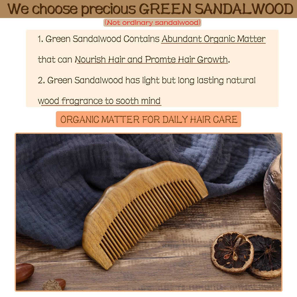 Moreinday Wooden Comb for Hair & Beard, for Scalp Massage & Distribute Oils