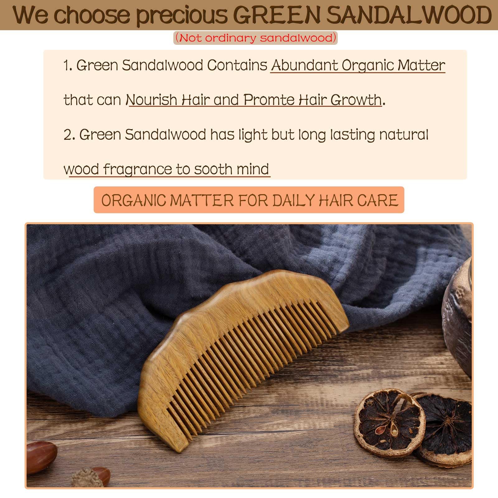 Moreinday Wooden Comb for Hair & Beard, for Scalp Massage & Distribute Oils