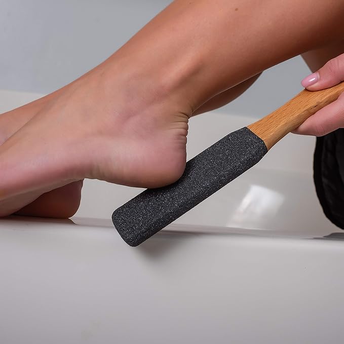 GranNaturals Wooden Foot File - Corn and Callus Remover for Feet - Dead Skin Exfoliator, Sander, Scrubber Filer Pedicure Rasp Tool for Wet + Dry Emery Board for Feet and Cracked Heel File Scraper