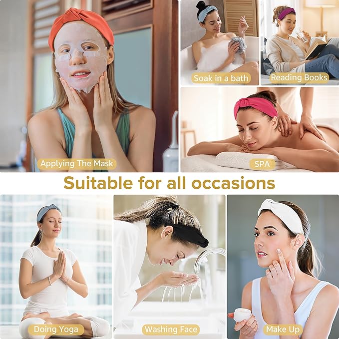 DiyJibb Headbands for Women Girls - 6PCS Stylish Top Knotted Headbands - Knotted Headband for Women - Head Bands Wide Hairband Hair Accessories