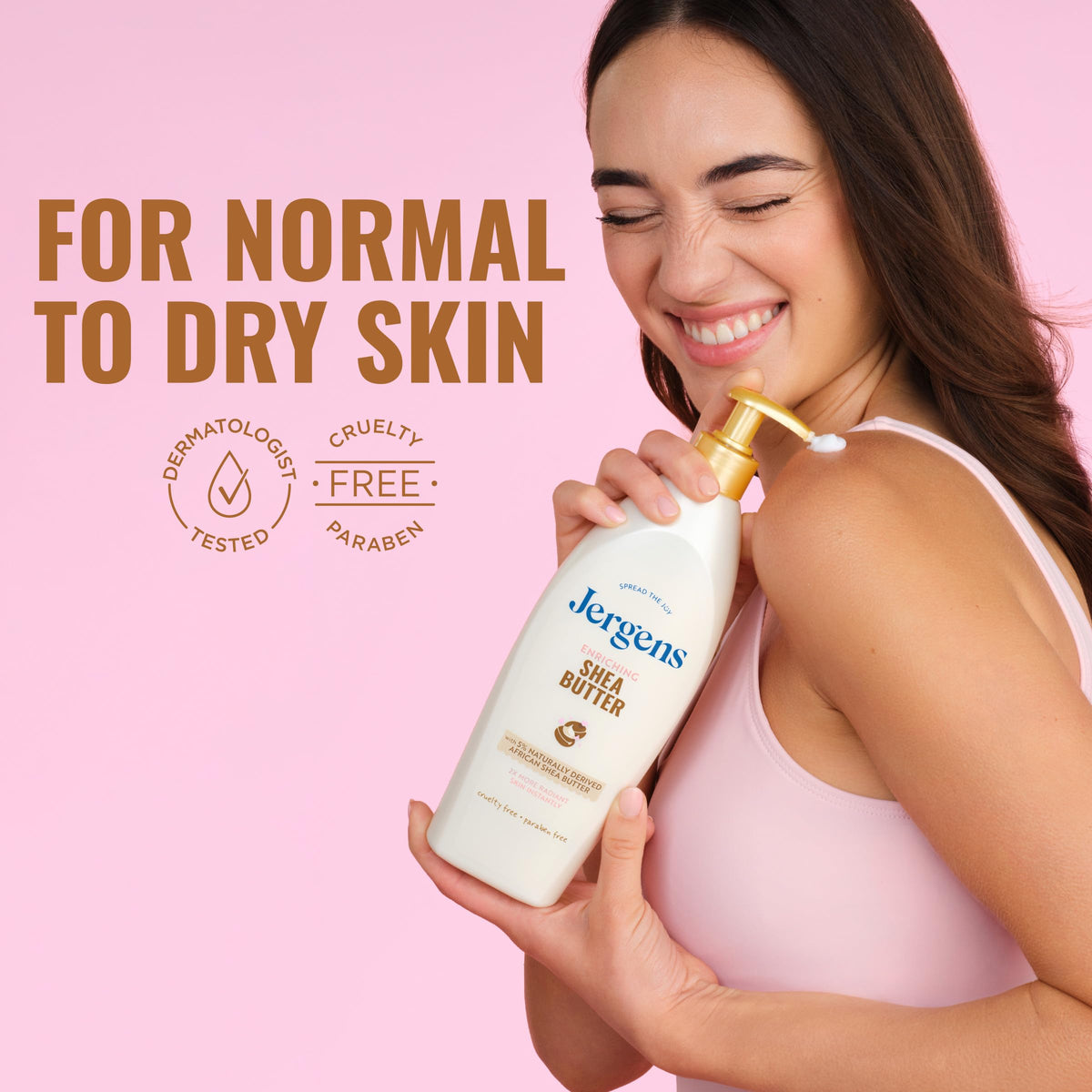 Jergens Shea Butter Body Lotion, Deep Moisturizer for Dry Skin, 16.8 fl oz