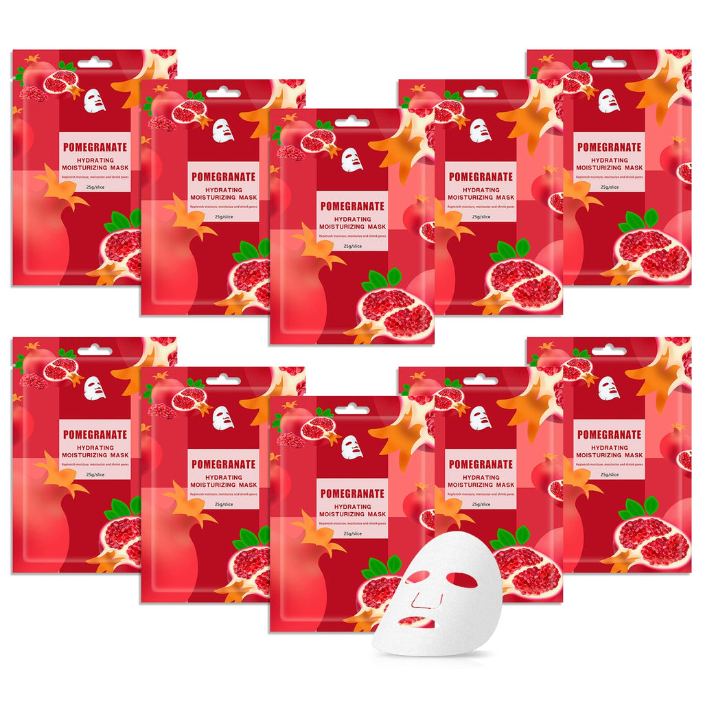 10 Pack Variety Facial Sheet Masks Skin Care Set, Hydrating Bulk Sheet Face Masks Skincare Gifts Set for Women Men, Long Lasting Moisturizing Face Mask Skincare for All Skin Type（D07)