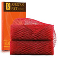 UJFQBH 2 Pieces African Bath Sponge African Net Long Net Bath Sponge Exfoliating Shower Body Scrubber Back Scrubber Skin Smoother,Great for Daily Use (Red)