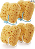 Bathing Sponges, Azymi 4-Pack Shower Sponge for Women Men, Body Wash Sponges with Dense Foam for Gentle & Deep Cleansing, Ultra-Soft for Sensitive Dry Skin