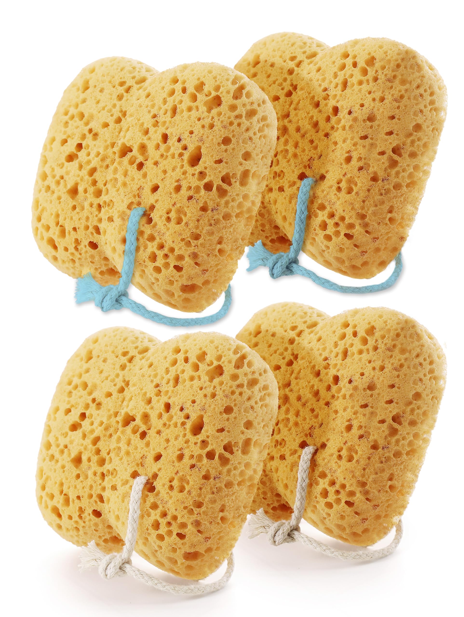 Azymi Shower Sponge for Women Men Body Wash & Exfoliation 4-Pack