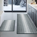 BSICPRO Bathroom Rugs and Mats Sets, 2 Piece Thick Absorbent Chenille Non Slip, Soft Shaggy Bath Room Floor Mats for Bathroom, Machine Washable (Blue Grey, 20" x 47" Plus 16" x 24")