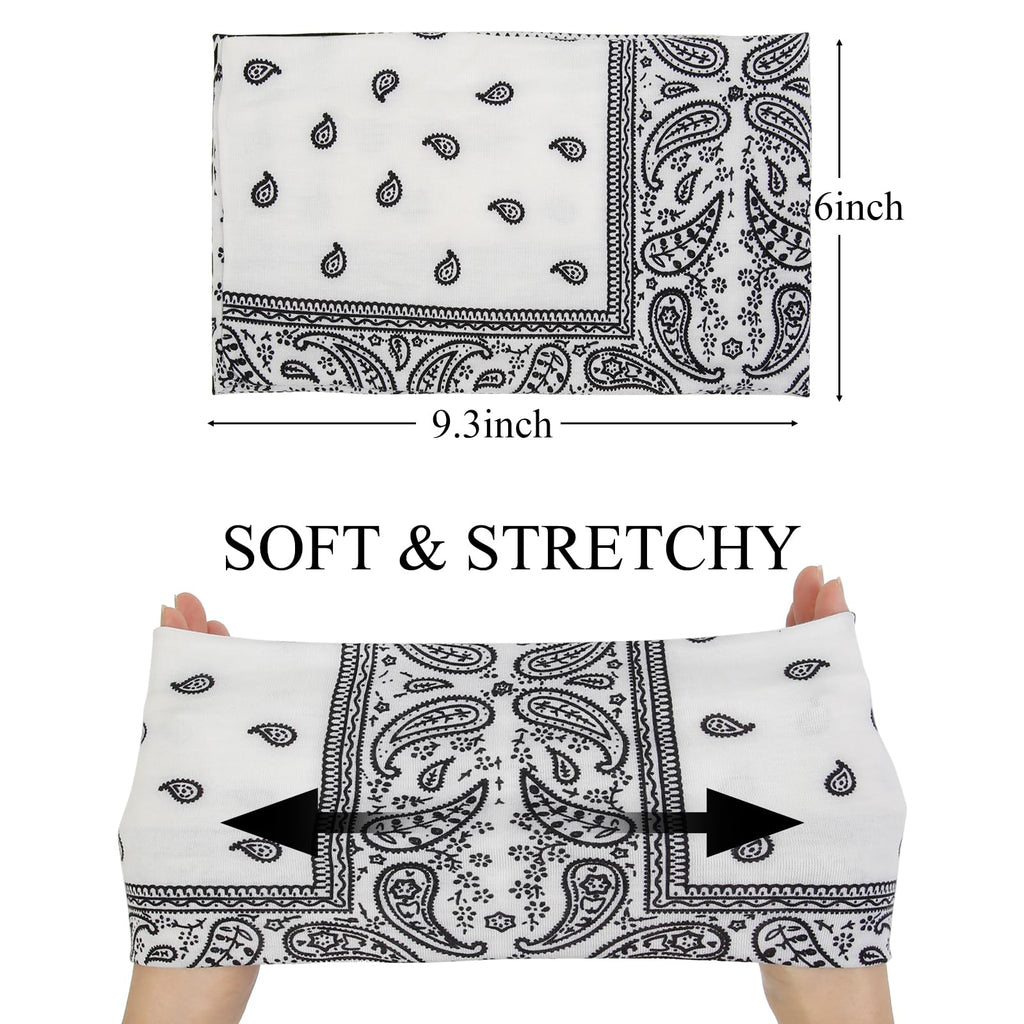 Huachi Bandana Headbands for Women Non Slip, Thick Womens Headbands Boho Elastic Hair Bands for Women's Hair, Stretchy Sweat Headband for Workout Running Working