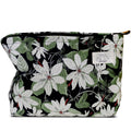 HAPPYHEIDI Large Makeup Bag Travel Cosmetic Pouch, White Florals