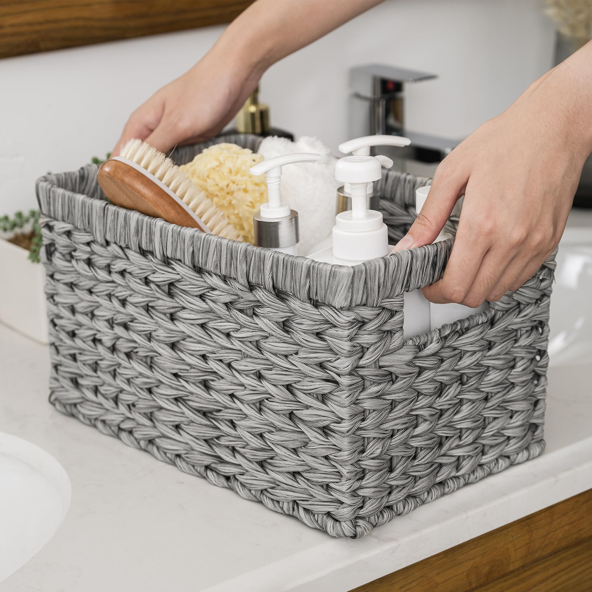 GRANNY SAYS Wicker Storage Baskets for Organizing, Basket Organizer, 2-Pack