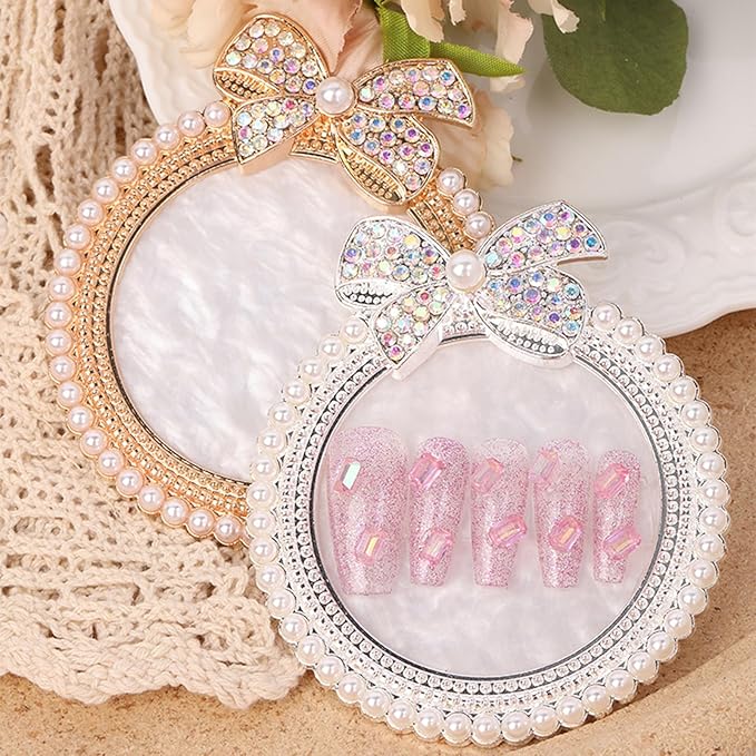 Cosmetic Makeup Palette, Nail Art Palette, DIY Makeup Mixing Palette, Beauty Salon Color Cream Mixing Palette, Nail Art Painting Mixed Color Palette, Nail Polish Makeup Display Board Golden