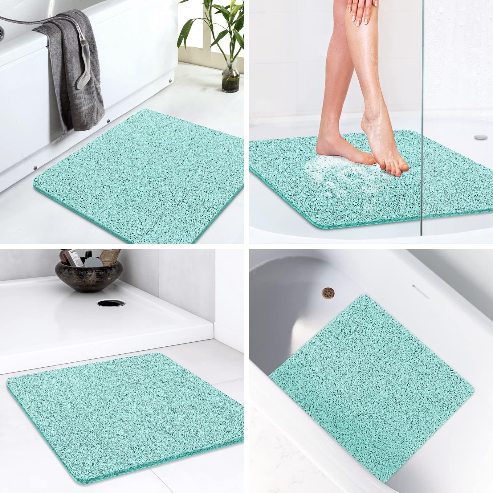 LuxStep Shower Mat Bathtub Mat Non-Slip Bath Mat with Drain, Quick Drying