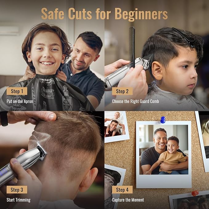 Jack & Rose Clippers and Trimmers Set, Cordless Hair Clippers for Men, Barber Clippers Set