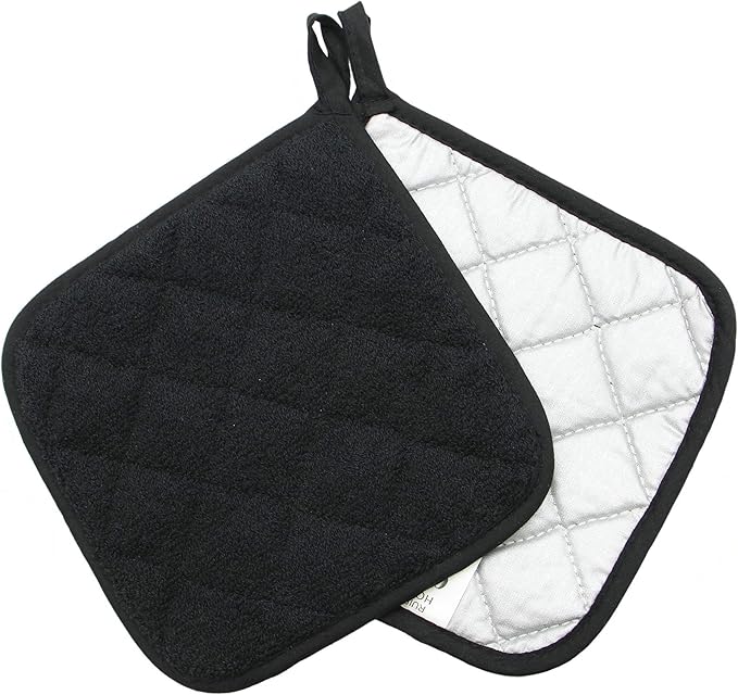 GQZLUCK Cotton Pot Holders, Hot Pads for Kitchen,Set of 4, Black