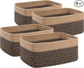 OIAHOMY 4 Pack Storage Baskets for Organizing, Small Bins for Shelves, Cute Decorative Storage Bins, Organizer Baskets for Gifts Empty, 11.8''Lx7.8''Wx4.7''H,Black/Yellow