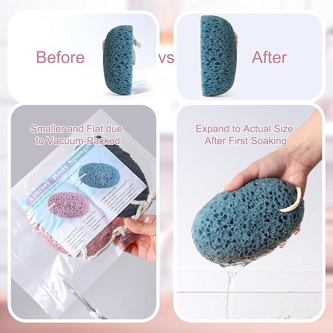 Shower Sponge for Body, Soft Sponge Bath Puffs for Washing