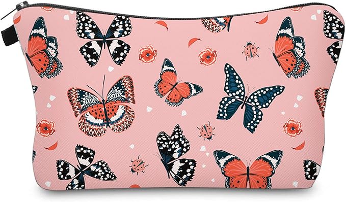 Aiphamy Cute Travel Makeup Bag Cosmetic Bag Small Pouch Gift for Women (Butterfly)