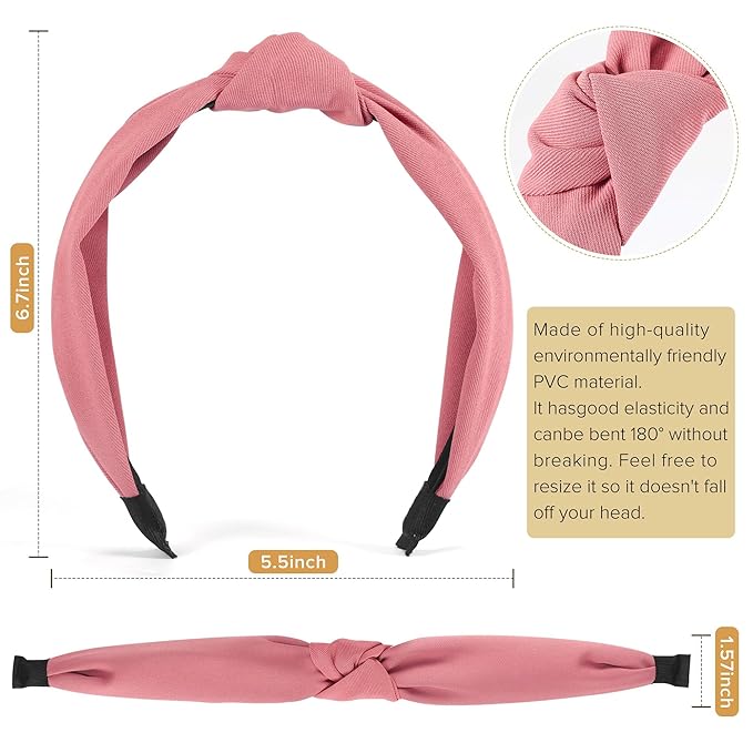 Headbands for Women Girls - 6PCS Stylish Top Knotted Headbands - Knotted Headband for Women - Head Bands Wide Hairband Hair Accessories