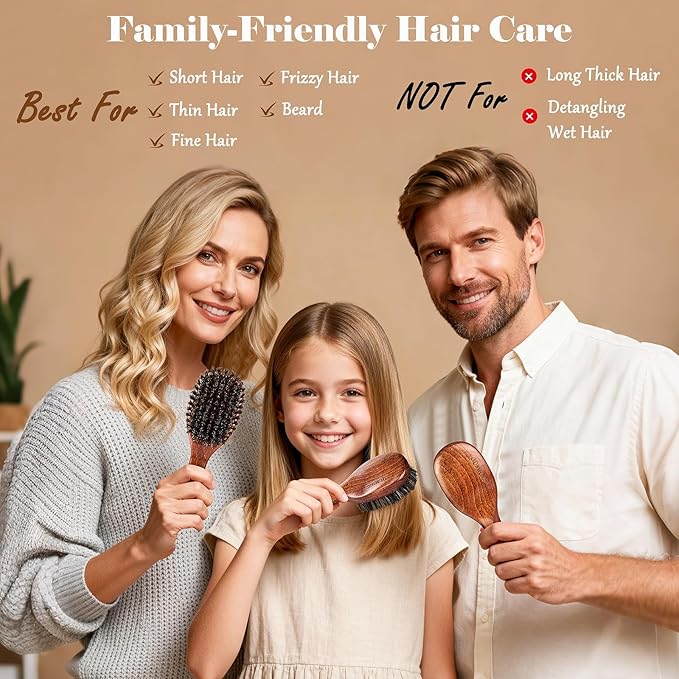 OUMIGIZ Small 100% Boar Bristle Hair Brush Since 1965 British Craftsmanship