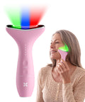 REVO Genie Facial Massager for Face and Neck, LED Beauty Device with Heat and Vibration, Depuffing Sculpting Tool with Red Blue Green Light Modes for Skincare Routine