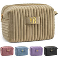 COSHAYSOO Sister Birthday Gifts for Women Best Friend Bestie Friendship Fashion Makeup Bag Make Up Cosmetic Pouch Travel Size Toiletries Skin Care Essentials Organizer Velvet Initial Letter R