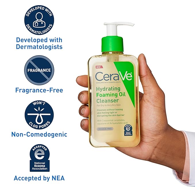 CeraVe Hydrating Foaming Oil Facial Cleanser with Hyaluronic Acid, 19oz