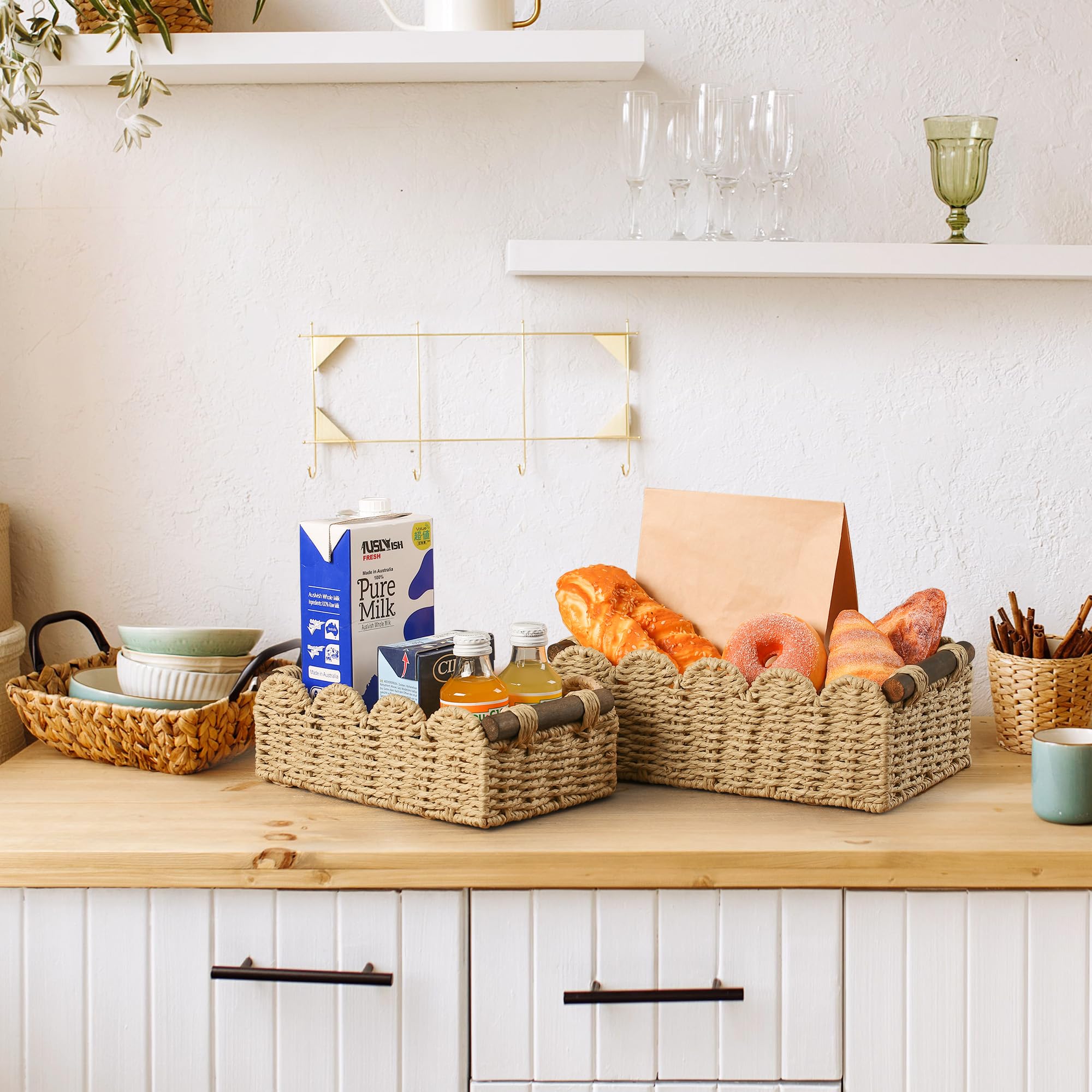 Wicker Baskets for Organizing Toilet Paper Storage Basket