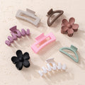 8PCS Hair Clips for Women, Flower Claw Clips for Thick Hair, Non-Slip Hair Accessories with Multi-Styles, Different Color Hair Claw Clips and Variety Pack, Ideal for Girls