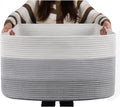 OIAHOMY Large Blanket Basket, 22”x17”x12” Rectangle Woven Baskets, Nursery Blanket Storage Living Room, Toy Storage With Handle, Large Baskets for Organizing-Gradient Grey
