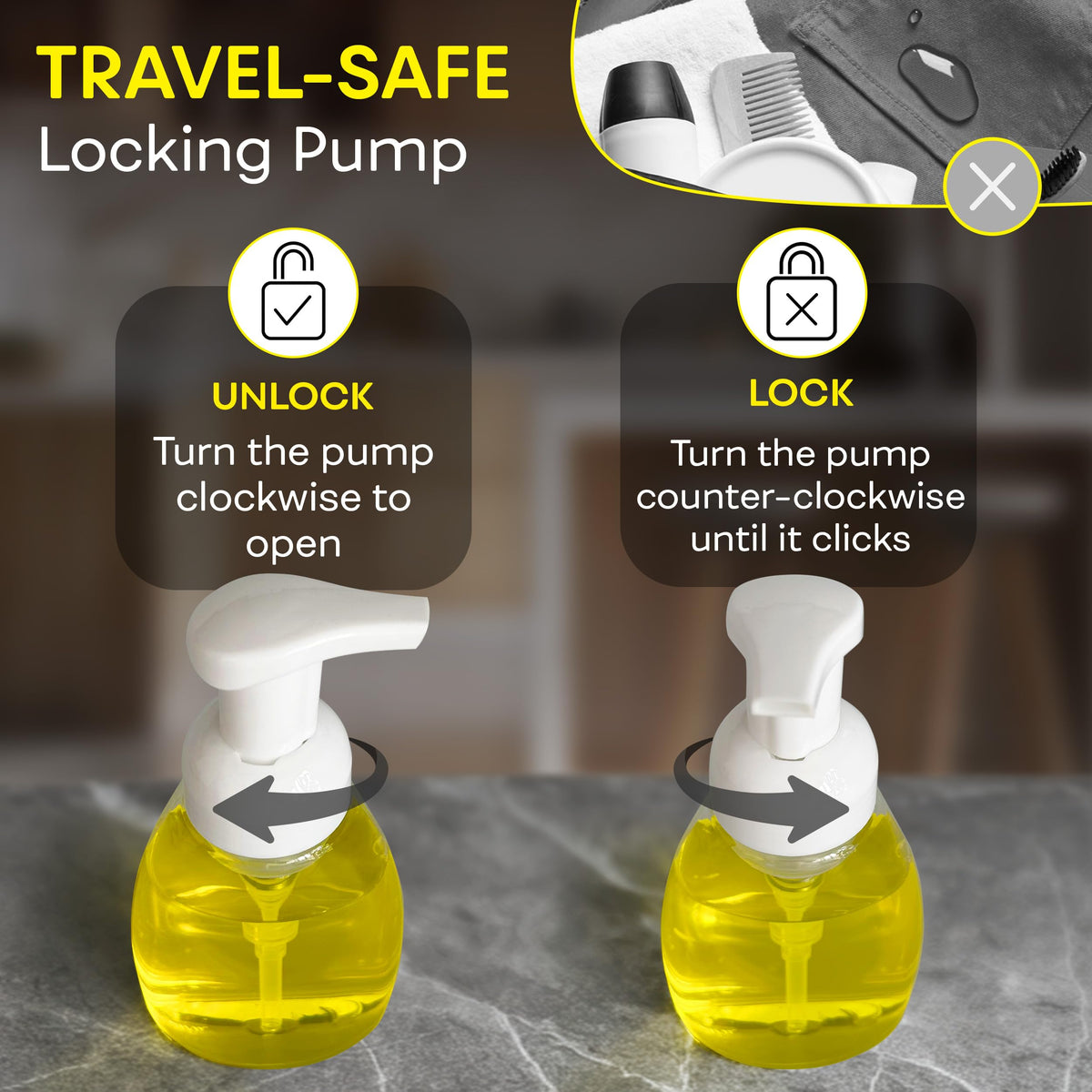BRIGHTFROM Foaming Soap Dispenser Pump Bottles, BPA Free Empty Refillable Plastic Container for Liquid Soap - Kitchen, Bathroom, Commercial - 8oz (250ml) Pack of 3, Clear