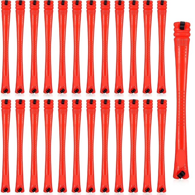WILLBOND 60 Pcs Short Perm Rods Natural Hair Perm Rods with Elastic Rubber Band Non Slip Plastic Perming Cold Wave Kit for Women Hairdressing Styling Tool(0.2 Inch,Red)