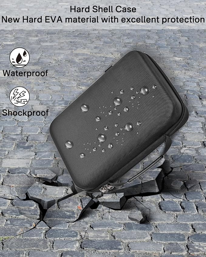RAIACE Hard Storage Case Compatible with Hair Clippers, Protective Carrying Bag for Barber Accessories/for Guard Grooming Kits. (case only) - Black
