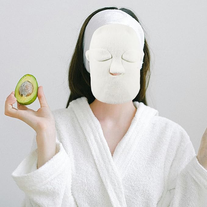 jojofuny Thickened Reusable Facial Beauty Towel Mask Double-Layer Hot Cold Compress Face Towel with Drawstring for Skincare and Facial Steamer Use