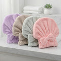 Microfiber Hair Drying Cap,4pcs Quick Dry Hair Towel Wrap, Super Absorbent Hair Turban with Bow Design, Soft Shower Head Wrap for Women,Cute Bow Hair Towel Girls Hair Towel ，Anti frizz ，Travel